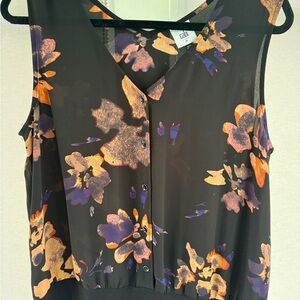 CAbi Autumn Top Floral Sleeveless Blouse